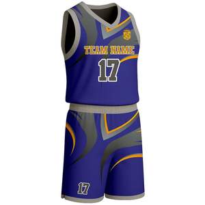 Ensemble d'uniformes de basketball sans manches 100 % polyester de qualité supérieure, personnalisable, séchage rapide, anti-humidité, respirant, pour votre équipe - Product Image 2