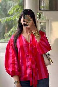 Hermosa Camisa larga de algodón con estampado Floral para mujer, cierre de botón, sueño de noche de verano con patrón único, camisas elegantes - Product Image 4