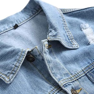 Chaqueta Vaquera Larga Elástica para Hombre, Hecha a Medida, 100% Algodón, Transpirable, de Secado Rápido, Estilo Urbano, Invierno, Lisa, con Logotipo Frontal, Tallas Grandes - Product Image 4