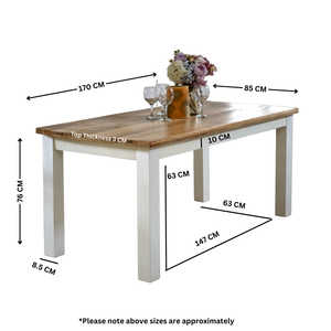 Mesa Comedor Bianco Madera Maciza Mango Blanco 170Cm - Product Image 5