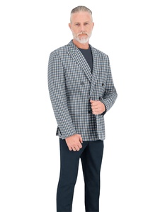 Traje de negocios elegante a medida para hombre, de doble botonadura, manga larga, con solapa con muescas, plisado frontal, de 2 piezas, talla grande, con cierre de botón tejido - Product Image 1