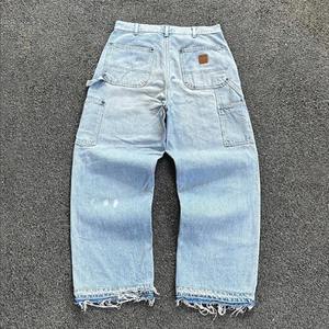 Jeans de Mezclilla de Pierna Recta Holgados para Hombre, Estilo Hip Hop, 100% Algodón, Vintage, de Buena Calidad - Product Image 2