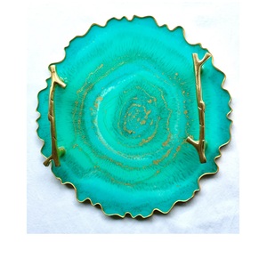 ถาดเสิร์ฟกาแฟอีพ็อกซี่สีเหลืองและสีขาวถาดเสิร์ฟสำหรับห้องครัวถาดเสิร์ฟชาและกาแฟ - Product Image 6