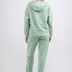 2025 personnalisé femmes confortable coton Tech polaire imprimé surdimensionné fermeture éclair survêtement femmes vêtements deux pièces ensemble - Product Image 5