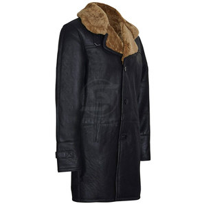 Abrigo Largo de Cuero para Hombre, Transpirable y Ligero, Ropa Casual, Abrigo Largo de Cuero de Borrego para Hombre Más Vendido a un Precio Razonable - Product Image 3