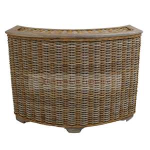 Wholesale Natural Grey Rattan Wicker Wood <b>Bar</b> Counter <b>Table</b> Furniture For Commercial Hotel Restaurant Cafe Resort Pub And Home - Product Image 1
