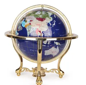 Model pendidikan Globe dunia penjualan Premium baru bola plastik peta dunia dunia untuk sekolah dengan dudukan berlapis emas logam