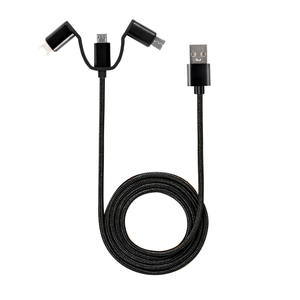 Cadeau promotionnel Logo personnalisé Certifié Mfi Câble multi-<span class=keywords><strong>chargeur</strong></span> USB 3-en-1 Type-C en PVC/Nylon Conducteur en cuivre pur Modèle A02 pour - Product Image 5