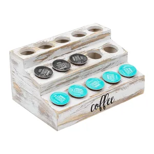 OKSQW Wood Coffee Capsules Storage Organizer Coffee Capsules Pod Holder Holds