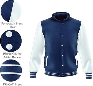 Offre Spéciale! Cuir brodé pour l'hiver Veste universitaire en laine et cuir de qualité supérieure Vestes Letterman personnalisées en vrac - Product Image 6