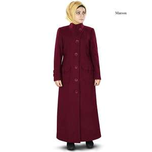 Manteau long d'hiver Rafa, élégant, en tissu tricoté avec garnissage en laine et cachemire, chaud et teinté - Product Image 5