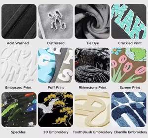 Logo personnalisé couleur unie hommes sweats à capuche surdimensionnés 100% coton Denim sweats à capuche Streetwear lavage à l'acide sweats à capuche zippés - Product Image 6