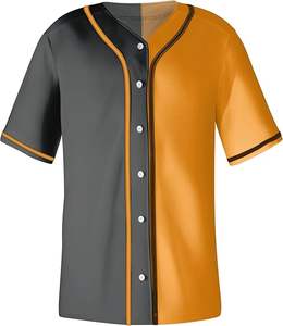 เสื้อเบสบอลสำหรับผู้ชายเสื้อซอฟต์บอลเสื้อเจอร์ซีย์เบสบอลผ้าเรียบปักลาย - Product Image 5