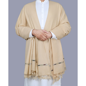 Peshawri/kashmiri dhussa ผ้าคลุมไหล่อะคริลิคแท้สีทึบผ้าคลุมไหล่ลำลองสำหรับผู้ชายของขวัญสำหรับเขา - Product Image 2