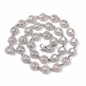 Cadena de eslabones cubanos Hip Hop de oro blanco con diamante de corte redondo VVS Moissanite para hombres y mujeres de Plata de Ley 925 - Product Image 1