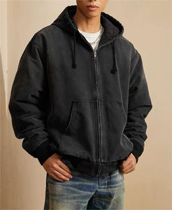 Veste matelassée en toile lavée, coupe-vent, imperméable et respirante, style urbain, col montant, personnalisable OEM, haute qualité, pour l'hiver - Product Image 4