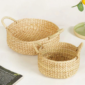 Creative Rattan Basket <b>Wood</b> Material Handmade Sets Of 2 Storage Home Organization Made Of Rattan Geometric Shape - Product Image 6
