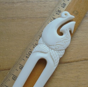 Pasador de Pelo de Hueso de Búfalo 100% de Alta Calidad, Palillo de Pelo Hecho a Mano de Lujo para Mujeres con Cabello Largo, Accesorios para el Cabello Estilo Love - Product Image 5