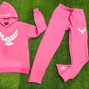 Sudadera con Capucha Extra Grande, Lavada al Ácido, Desgastada, con Estampado Puff, de Poliéster/Algodón, Estilo Urbano, con Logotipo Personalizado, Vintage para Mujer - Product Image 3