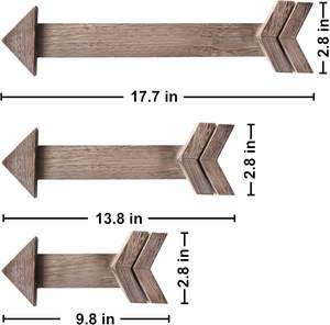 Flecha de madera Decoración de pared Carteles colgantes rústicos Casa de campo Flechas de madera decorativas-Señal de flecha marrón Decoración para el hogar (paquete de 3) - Product Image 6