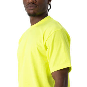 T-shirt uni en coton lourd surdimensionné personnalisé en gros pour hommes, impression Pro Club - Product Image 3