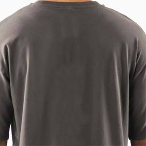 เสื้อยืดลำลองผ้าฝ้ายแขนสั้นสำหรับผู้ชายเสื้อ100% ไหล่ปล่อยไซส์ใหญ่พิเศษโลโก้ตามสั่ง - Product Image 6