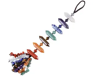 Rockcloud 7 Chakras Stones Reiki Healing Crystals Double Terminated Point for Window Car Decoration