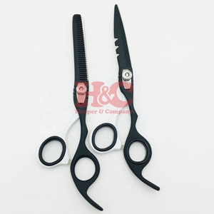 Tijeras Profesionales Negras Rectas y Afiladas de Acero Inoxidable para Cortar y Entresacar Cabello, Tijeras de Peluquería, Salón de Belleza, Sostenibles - Product Image 2
