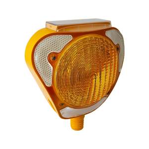 ไฟเตือนจราจรพลังงานแสงอาทิตย์รูปสามเหลี่ยมสีเหลืองสำหรับถนนและกรวยจราจร - Product Image 2