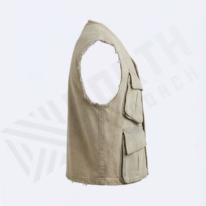 Gilet en jean pour homme et femme, tenue tendance, veste sans manches, style rétro moderne, coupe ajustée, élégant, décontracté, tendance, vêtements streetwear - Product Image 3