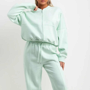 Survêtement de sport d'hiver pour femmes Taille XL Personnalisable Design exclusif avec fermeture éclair Survêtement de jogging en polaire - Product Image 5