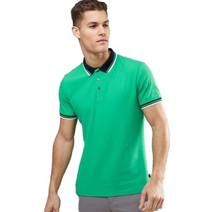 เสื้อโปโลสำหรับผู้ชายเสื้อกอล์ฟแขนสั้นผ้าตาข่ายสีทึบ - Product Image 1