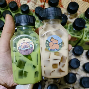 ขวดพลาสติกใสทรงสี่เหลี่ยมขนาด150มล. สำหรับดื่มชานมและโยเกิร์ตพร้อมฝาขวดบรรจุน้ำผลไม้ - Product Image 2
