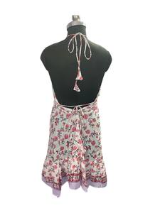 Vestido Casual de Algodón Estampado a Mano con Flores Rosas, Estilo Boho Occidental, Holgado y Natural, de Alta Calidad para Mujer, Directo de la India - Product Image 6