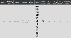 5V <b>12V</b> 24V meanwell <b>power</b> <b>supply</b> 50W LRS-50 - Product Image 6