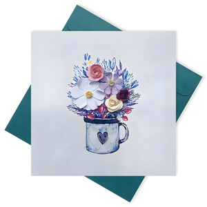 บัตรของขวัญกระดาษเวียดนามทำด้วยมือพร้อมลายดอกไม้นูน3D ทันสมัย - Product Image 6