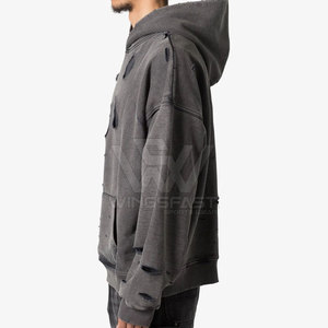 เสื้อผ้าแฟชั่นมีฮู้ดแบบสวมหัวมีฮู้ดผ้าฝ้ายแบบกำหนดเองชุดแนวสตรีท - Product Image 2