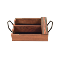 Boîte en bois argenterie vente en gros couverts de table fourchette à dîner et cuillère couteau ensemble de couverts en acier inoxydable