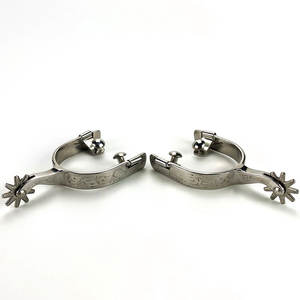 Espuelas y Botas Vaqueras de Acero Inoxidable Personalizables de Alta Calidad para Equitación, Color Negro, Cincha Equina Incluida - Product Image 1