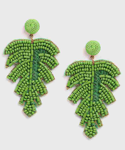 Floral <b>Embroidery</b> Handmade Lightweight Earrings with Glass Seed Beads Elegant Fabric Jewelry for Women Party Use - Product Image 1