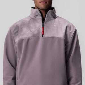 Veste coupe-vent légère à fermeture éclair quart pour homme, pull à col haut en tissu doux, coupe moderne pour l'entraînement High Street Winter - Product Image 5