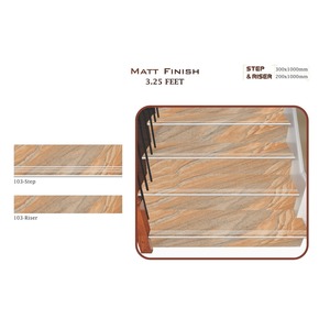 Lujo Vistaar acabado mate GVT paso antideslizante 300x1000mm elevador 200x1000mm porcelana 10mm escaleras baldosas - Product Image 3