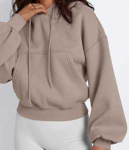 Sudadera Corta Informal Personalizada para Mujer, 100% Algodón Jersey/Felpa, Mangas Caídas, Transpirable, Resistente al Viento, Ecológica - Product Image 6