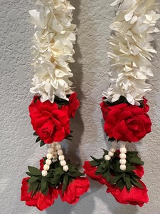 Cordes de jasmin artificielles avec fleur de rose pour décoration de mariage guirlande porte guirlandes suspendues Diwali maison et temple décoration murale - Product Image 2