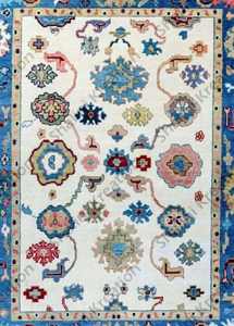 X usine de haute qualité fait à la main moderne 9x12 marine corail laine Oushak tapis ensemble en coton pour salon direct de la turquie - Product Image 3