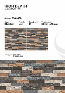 กระเบื้องพอร์ซเลนสำหรับผนังภายนอก ขนาด 300x600 มม. - Product Image 4