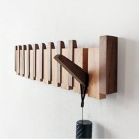Pinces à sacs en bois murales, pliables, multifonctionnelles à 5 niveaux, pour rangement et décoration intérieure classique, pour salon et armoire, Aaliyan Impex