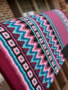 ผ้าห่มอานม้าทำจากขนสัตว์เส้นใยโพลีคอตตอนชนิดทนทานสำหรับกิจกรรมขี่ม้าแบบตะวันตกและการแข่งขันขี่ม้า - Product Image 3