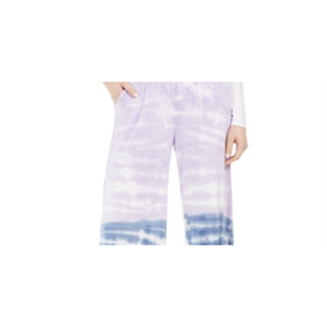 Pantalones Anchos Tie-Dye para Mujer, Marca Rewash Junior, Diseño Floral Informal con Cintura Elástica, Transpirables, Color Morado, Talla Grande - Product Image 2