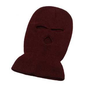 Máscaras de pasamontañas de punto con 3 agujeros y logotipo bordado personalizado, cómodas y cálidas, venta al por mayor, máscaras transpirables para hombres - Product Image 2